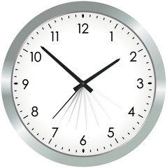 Simple metal analogue clock illustration