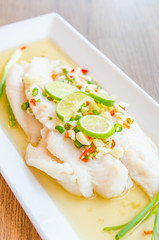 Steamed basa fish