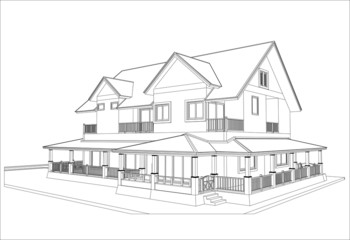 sketch design of house,vector