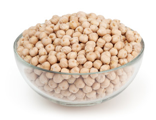 Chick beans isolated on white background with clipping path