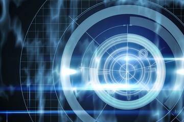 Blue technology design with circle