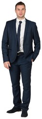 Businessman standing with hand in pocket
