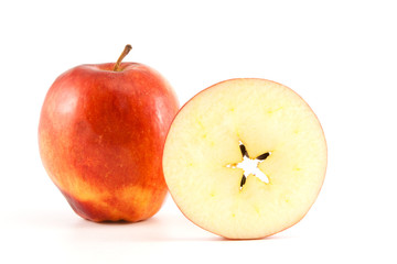 red apple and circle of apple