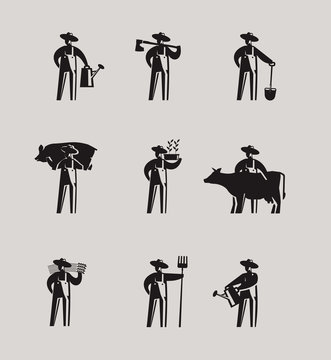 Farmers icons. Vector format