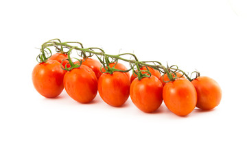 red cherry tomatoes on a branch