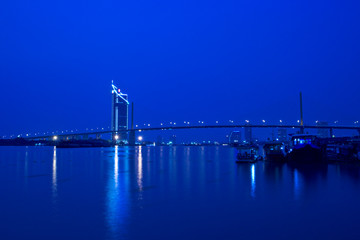 Rama IX Bridge in the sunset, Bangkok of Thailand