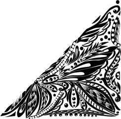 floral triangular isolated black corner