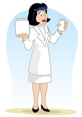 Doctor woman with packages