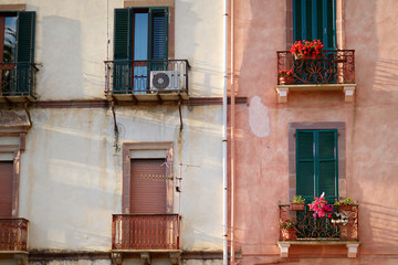 Fototapeta na wymiar Nice mediterranean house facades