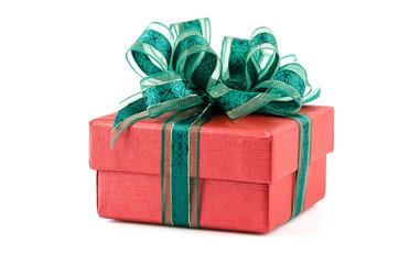 Gift box isolated white background