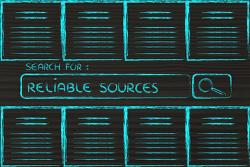 documents and search bar, looking for reliable sources