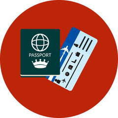Vector Passport and airline boarding pass tickets