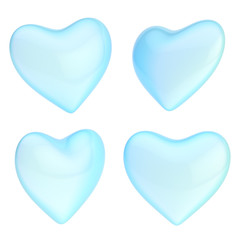 Glossy heart shape isolated