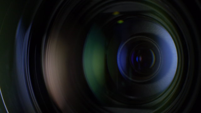 camera lens reflection with circular lens flare
