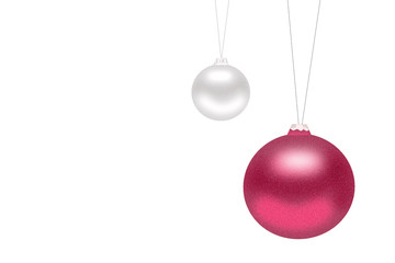 Pink and silver Xmas Balls