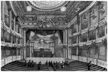 Interior : Theatre 17th century - View 19th century
