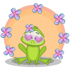 Frog with flowers