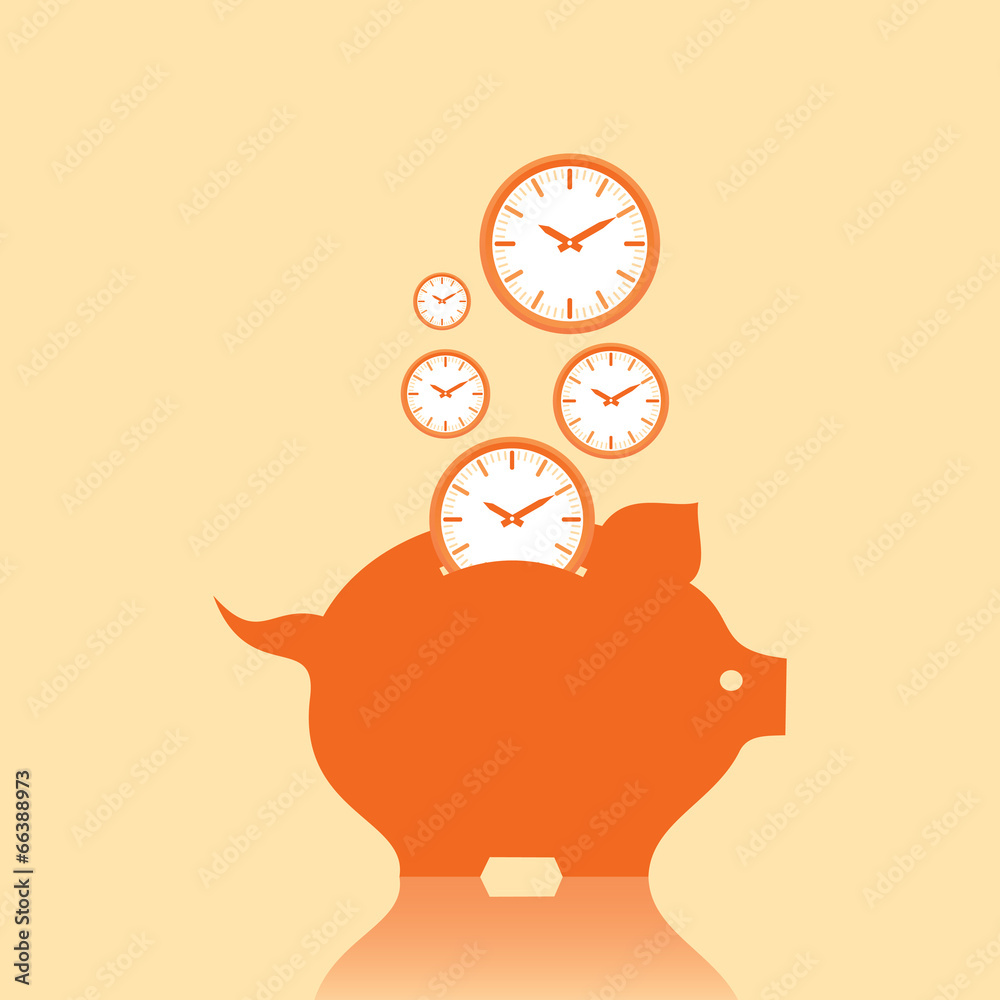 Wall mural Save money concept with piggy bank stock vector