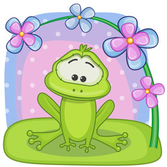 Frog with flowers