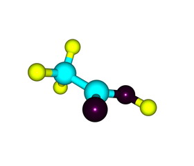 Acetic acid molecule isolated on white