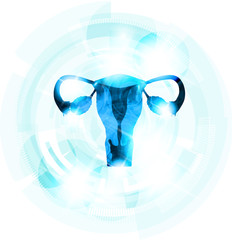 Abstract blue color female uterus