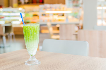 Iced green tea latte
