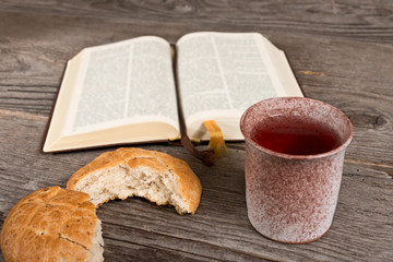 Bible With Bread And Chalice