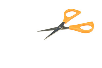 Orange scissors isolated