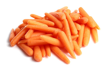 Baby Carrots in White background