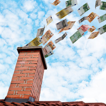 euro money flies down the chimney