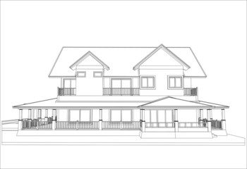 sketch design of house,vector