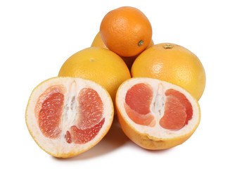 Grapefruit on white