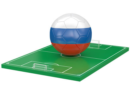 Ballon Russie sur terrain de football