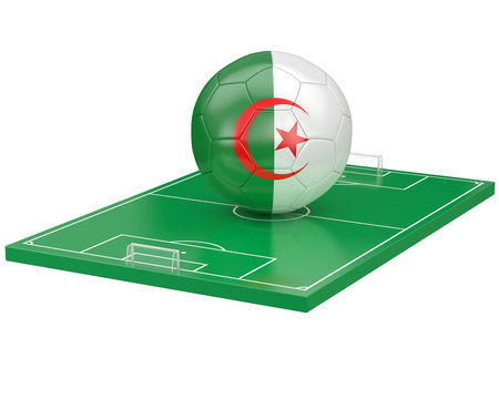 Ballon Algerie sur terrain de football