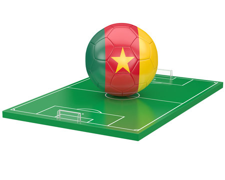 Ballon Cameroun sur terrain de football