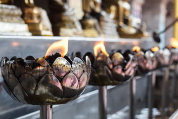 Candlestick Wat Phrathat Doi Suthep RajaWaraWihara ,Tourist Plac
