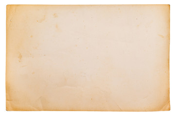 Old paper isolated on white background