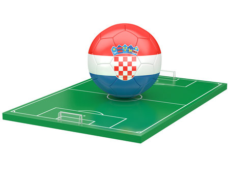 Ballon Croatie sur terrain de football