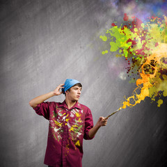 Fototapeta premium Man painter