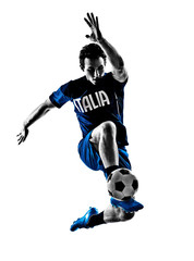 Fototapeta na wymiar italian soccer player man silhouette