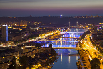 Fototapeta na wymiar Evening view on Seine river in Rouen