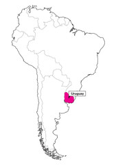 latin america borders map of uruguay