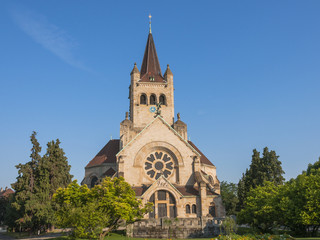 Fototapeta na wymiar Basel, Altstadt, Pauluskirche, Park, Hochzeit, Schweiz