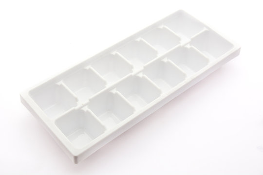 ice cube tray isolated on white