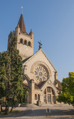 Fototapeta na wymiar Basel, Stadt, Pauluskirche, Kirche, Altstadt, Sommer, Schweiz