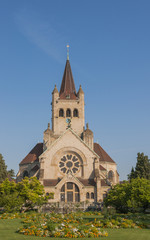 Fototapeta premium Basel, Altstadt, Pauluskirche, Kirche, Sommertag, Schweiz