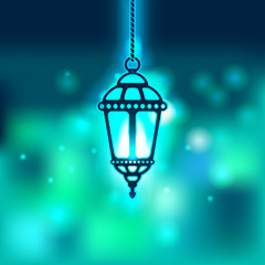 Ramadan lantern shiny background