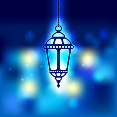 Ramadan lantern shiny background