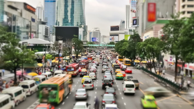City Traffic Time Lapse Bangkok Zoom