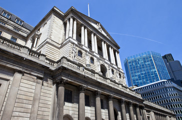 Naklejka premium Bank of England w City of London